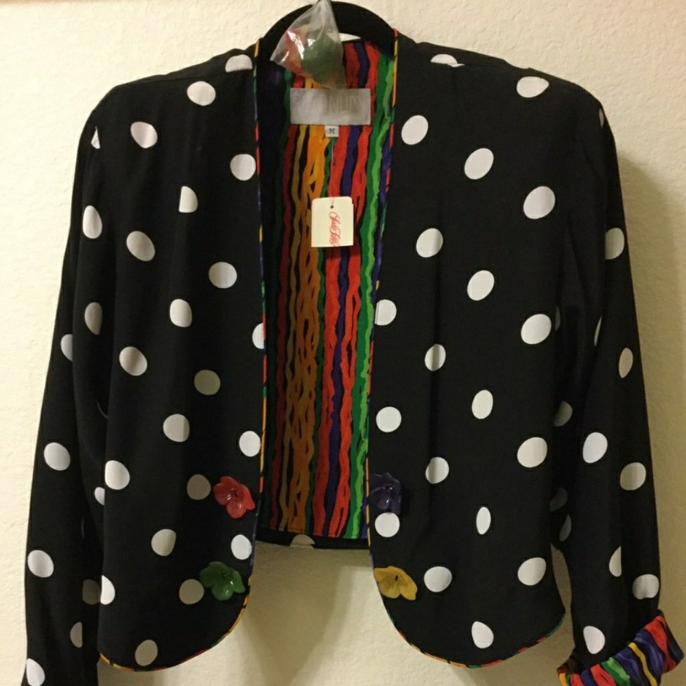 Vintage 80's Platinum outfit jacket & blouse